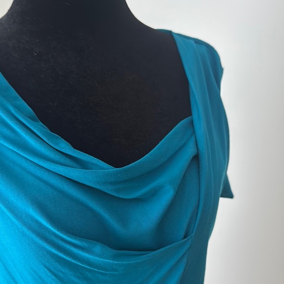 Véronique Miljkovitch Elegant Blue-Teal Draped Dress small / 6/8 - 8/10 - Picture 8 of 11